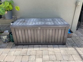 Large deck box.  Keter brand