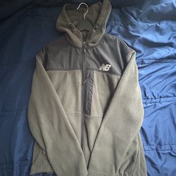 New Balance Men's Full Zip Fleece Jacket Army Green/Black Size L 