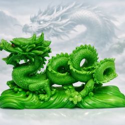 10x8” Green Dragon Statue Figurine Legacy of the Celestial Dragon