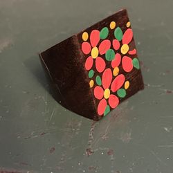 Hand painted wooden ring