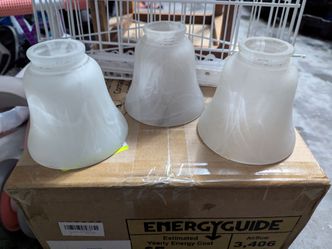 Globes for chandelier or fan lights x 3