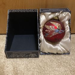 G. DeBrekht Hand Painted Ball Christmas Ornament  W/box- Angel 4”