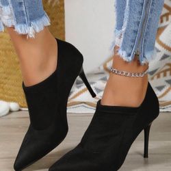 Black Velvet Ankle Boots for Women #7
