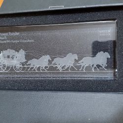 4 boxes Wells Fargo Collectible Crystal Stagecoach Paperweight 3x7 In