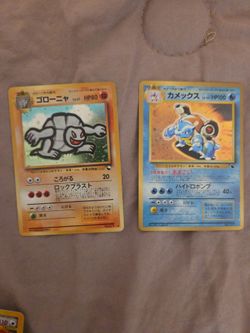 Japanese Pokémon Cards Golem and Blastoise