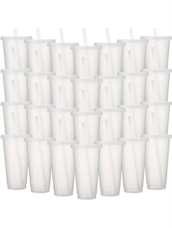 60 Cups with Straws and Lids