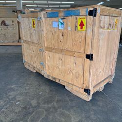 Heavy-Duty Wooden Large Crates with Double Sided Door for Shipping, Storage, or Transporting
