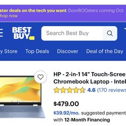 HP Chromebook x360 touch screen 