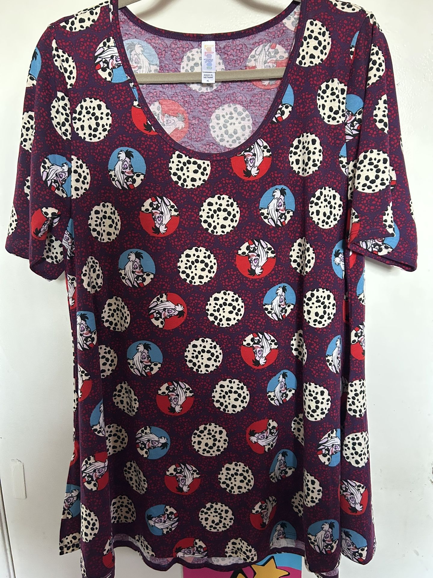  Disney Cruella de Vil 101 Dalmations Top Women’s Size XL New