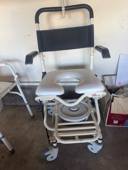 All-in-One Shower Commode Wheelchair with Wheels