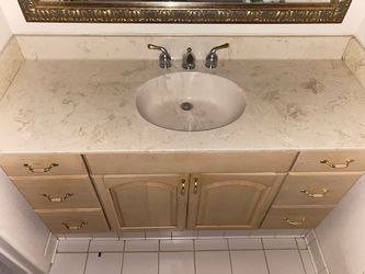 Bathroom Vanity with Marble Top and Sink