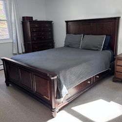 Queen bed frame with storage & Mattress OBO