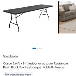 8FT Party Table & 4 CHAIRS Indoor Outdoor black banquet Table