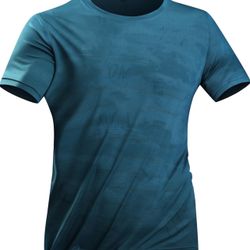 XL size Men's Performance T-Shirt Quick Dry Mesh Side Round Neck Short Sleeve Outdoor Top(pls choose A or B color)