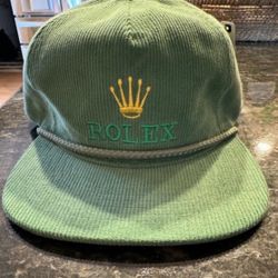 Deadstock Embroidered Rolex Logo Corduroy Hat