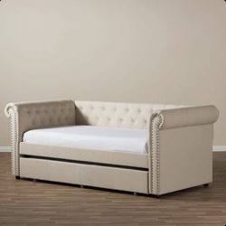 Beige Bed Frame 