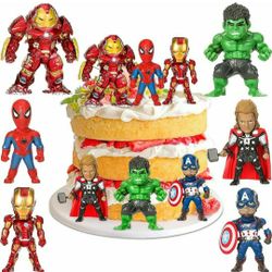 Marvel Avengers Action Figures Cake Decorations 6 (Pcs)