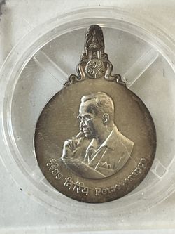 Authentic Thai Amulet 1996 Silver Rian Phra Mahachanok Small Mold King Rama IX