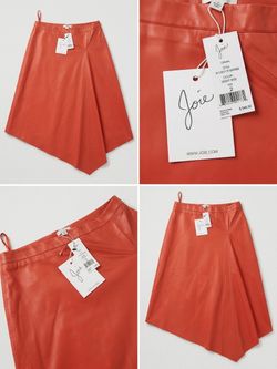Joie Genuine Leather A-Line Skirt Coral Orange NWT $548 Retail  $400 or best offer  Pickup: North Branford