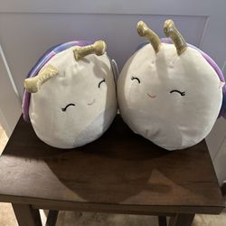 2 Squishmallow Plush Slugs 