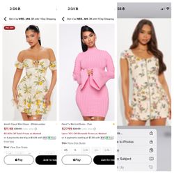 3 FashionNova Dresses Med (lot)