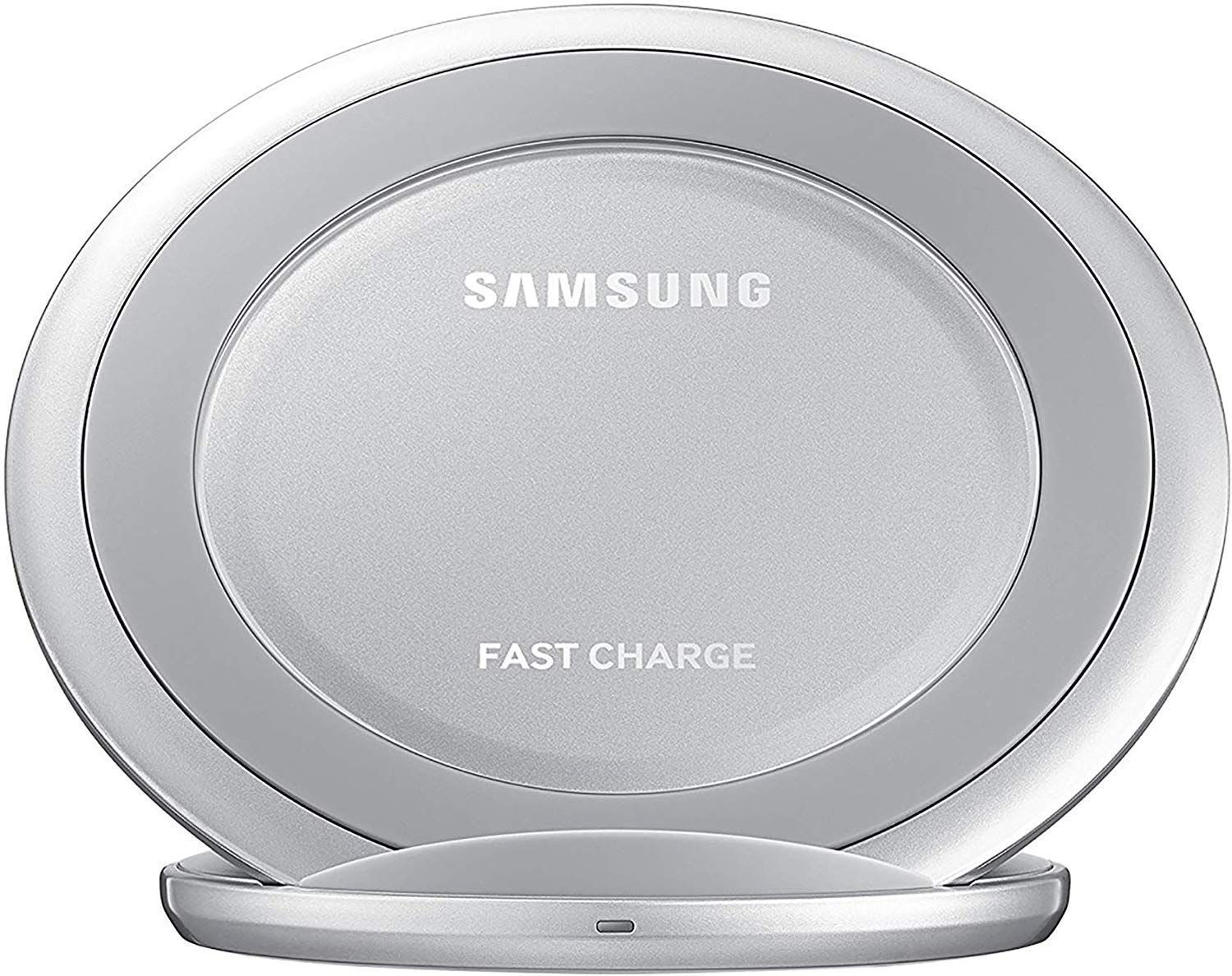 Samsung QI Fast Charge Wireless Charging Stand Pad Galaxy S8 S9 Note 9 - Silver