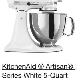 White KitchenAid Artisan Series 5 Quart Tilt-Head Stand Mixer