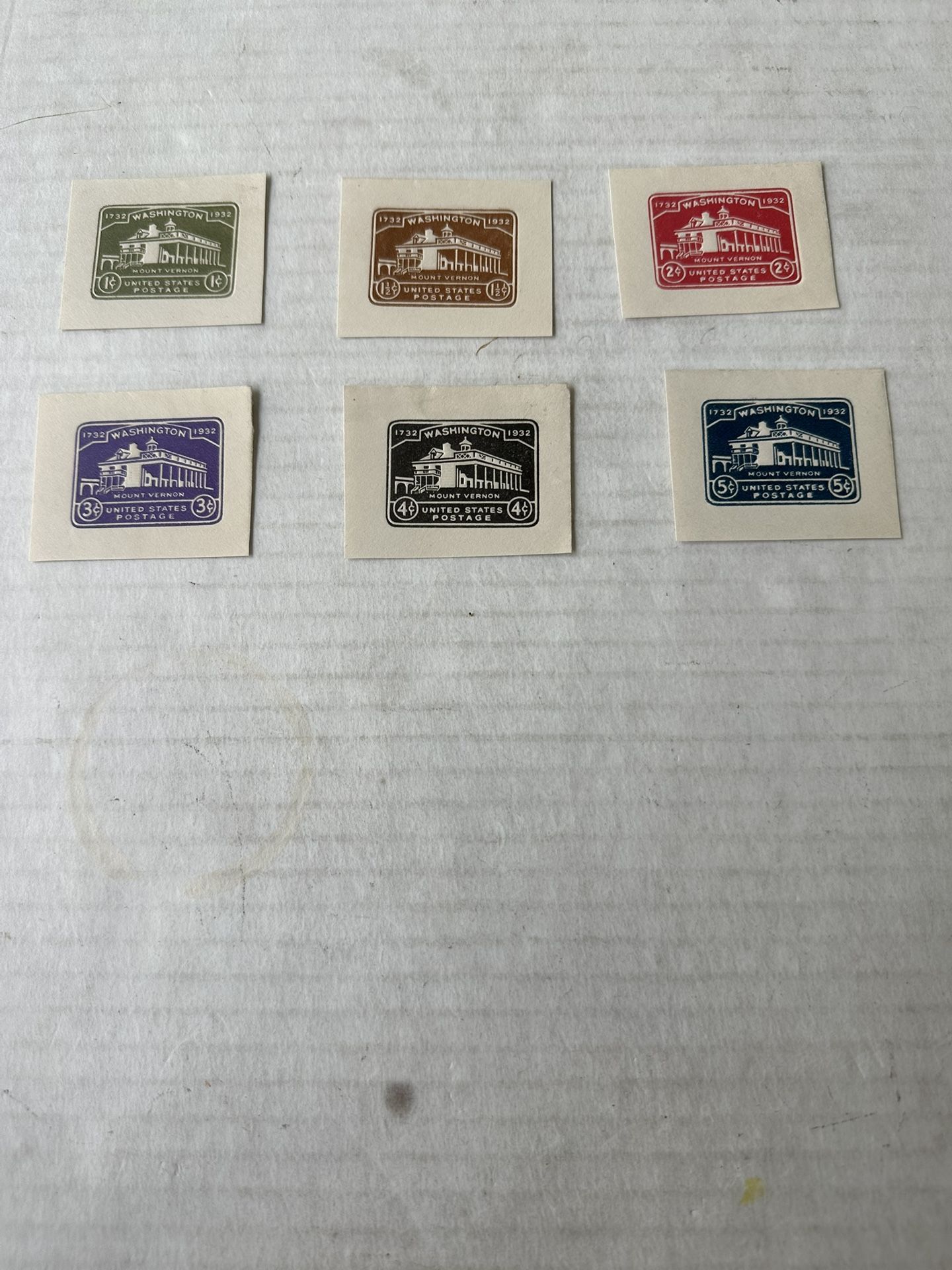 United States Cut Square Set Of 6 U523-28