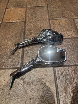 Motorcycle Milwaukee Twins Hand Bone Mirrors
