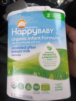 Happy Baby Organic Infant Formula Powder - Stage 2 - 22.9oz: Added Prebiotics, Added Probiotics, Non-GMO, retail $41