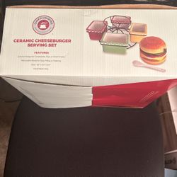 Ceramic Cheese Burger serving Set