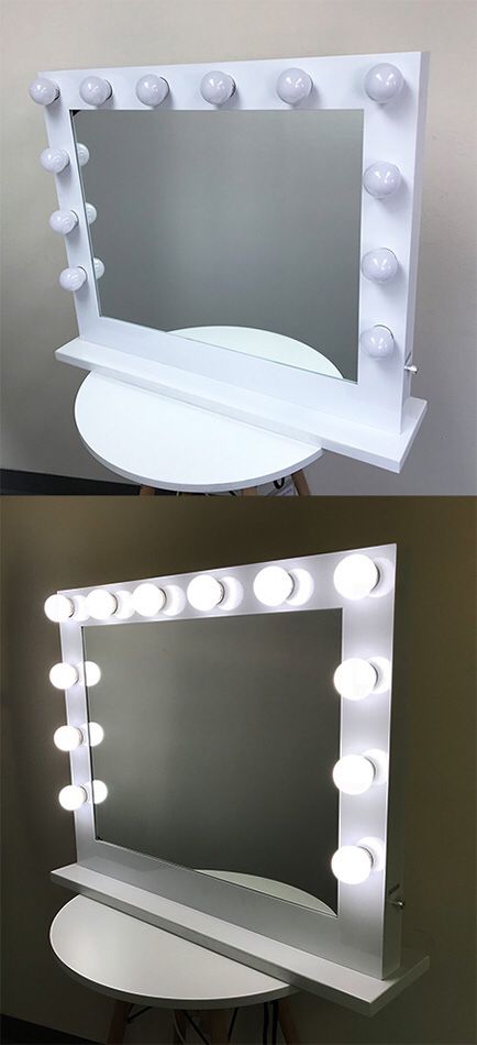 $275 NEW X-Large Vanity Mirror w/ 12 Dimmable LED Light Bulbs, Hollywood Beauty Makeup Power Outlet 32x26”