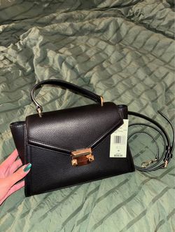Michael Kors Whitney Black Leather Satchel Purse