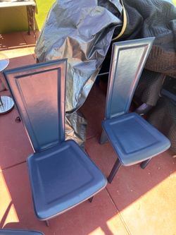 Post modern leather high back dinning chairs Italian