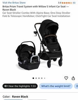 Car Seat Stroller Combo With Alpine Base; One-Step Stroller Fold & Telescopic Handlebar; ClickTight Car Seat Installation