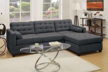 Grey Sectional Sofa with reversible chaise F7587