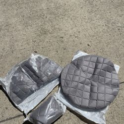 New Gray Quilted Stool Covers (3)
