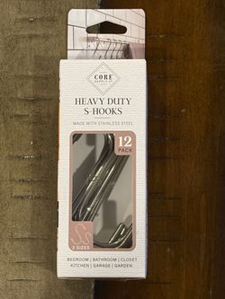 12 Pack of Stainless Steel Heavy Duty Hooks