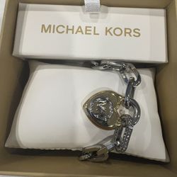 MK Silver Charm Bracelet 