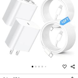 USB C Charger Compatible with iPhone Charger 2Pack 20W Type C Wall Phone Charger with 6/10FT Fast Charging Cable Compatible with iPhone 14/13/12/11 