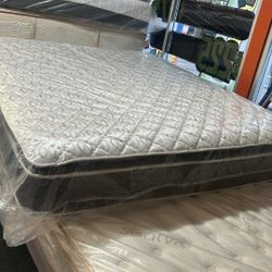 Cal King Pillow Top Ortho Plush Mattress W/ Free Boxsprings 