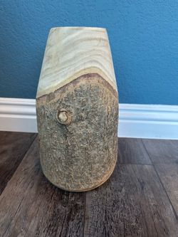 Joss & Main Kelly Wood Table Vase – Natural Paulownia Wood