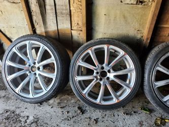 Silver Alloy Wheels with Tires Set 20" lugs and pattern 5x112