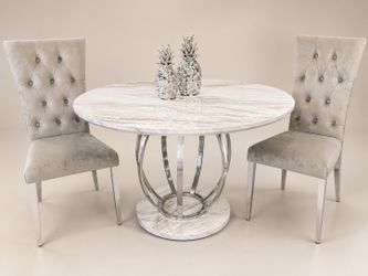 ROUND MARBLE DESIGN DINING TABLE 🤩🩶🤩