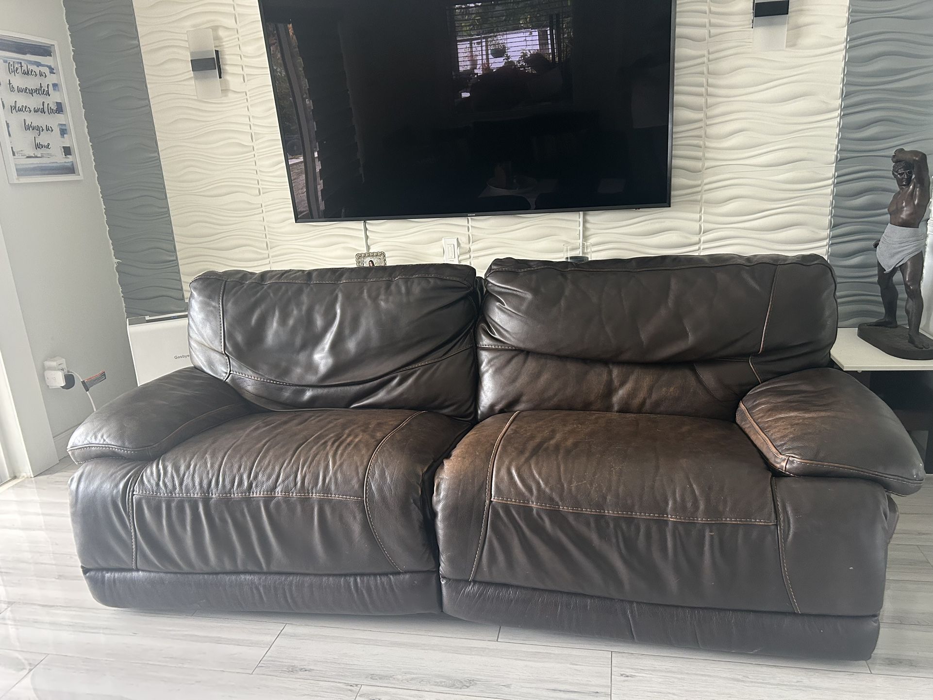 FREE! Leather Loveseat Recliner