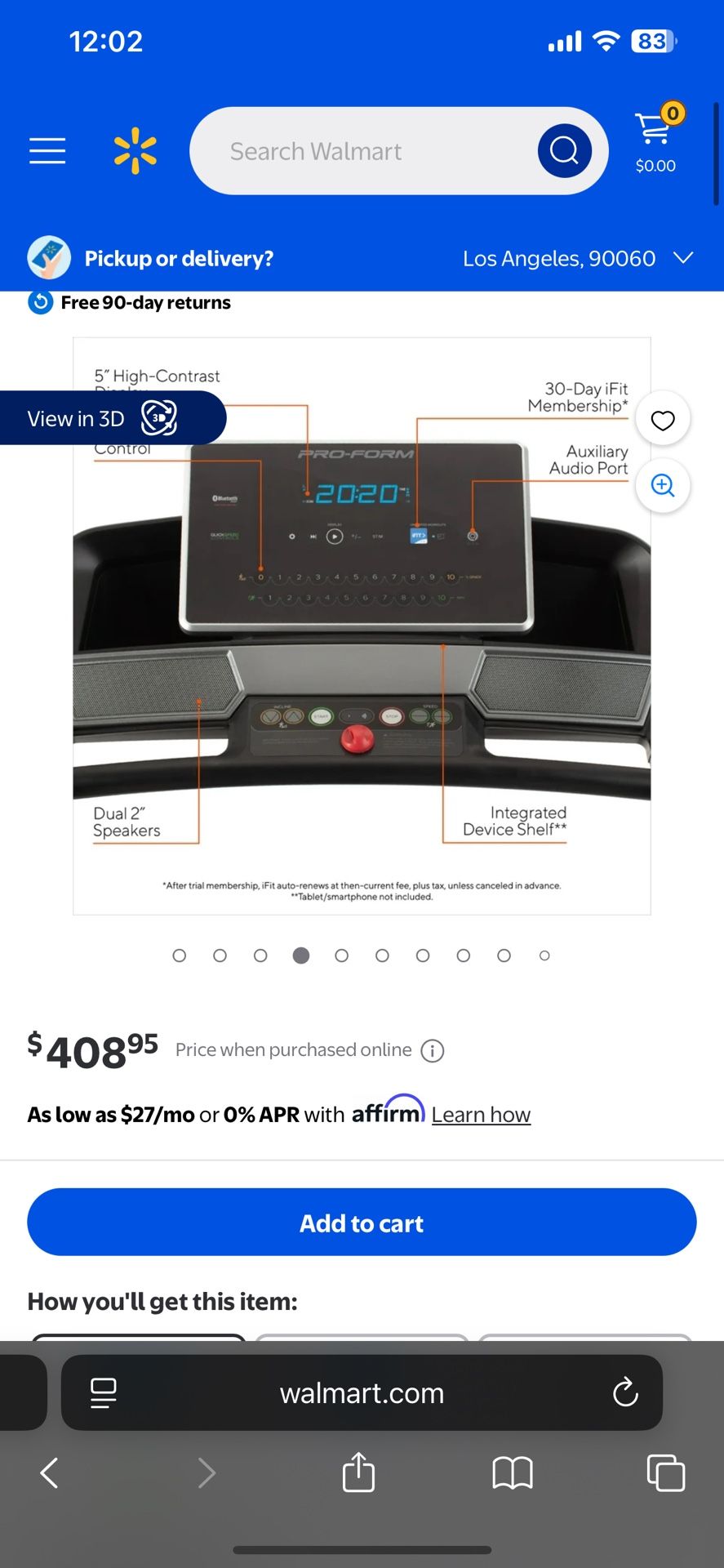 ProForm Cadence Compact 500 Folding Treadmill, Compatible with iFIT Personal Training