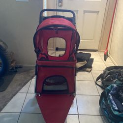 New cat or dog stroller with cupholders cell phone holder, sunshade, etc.