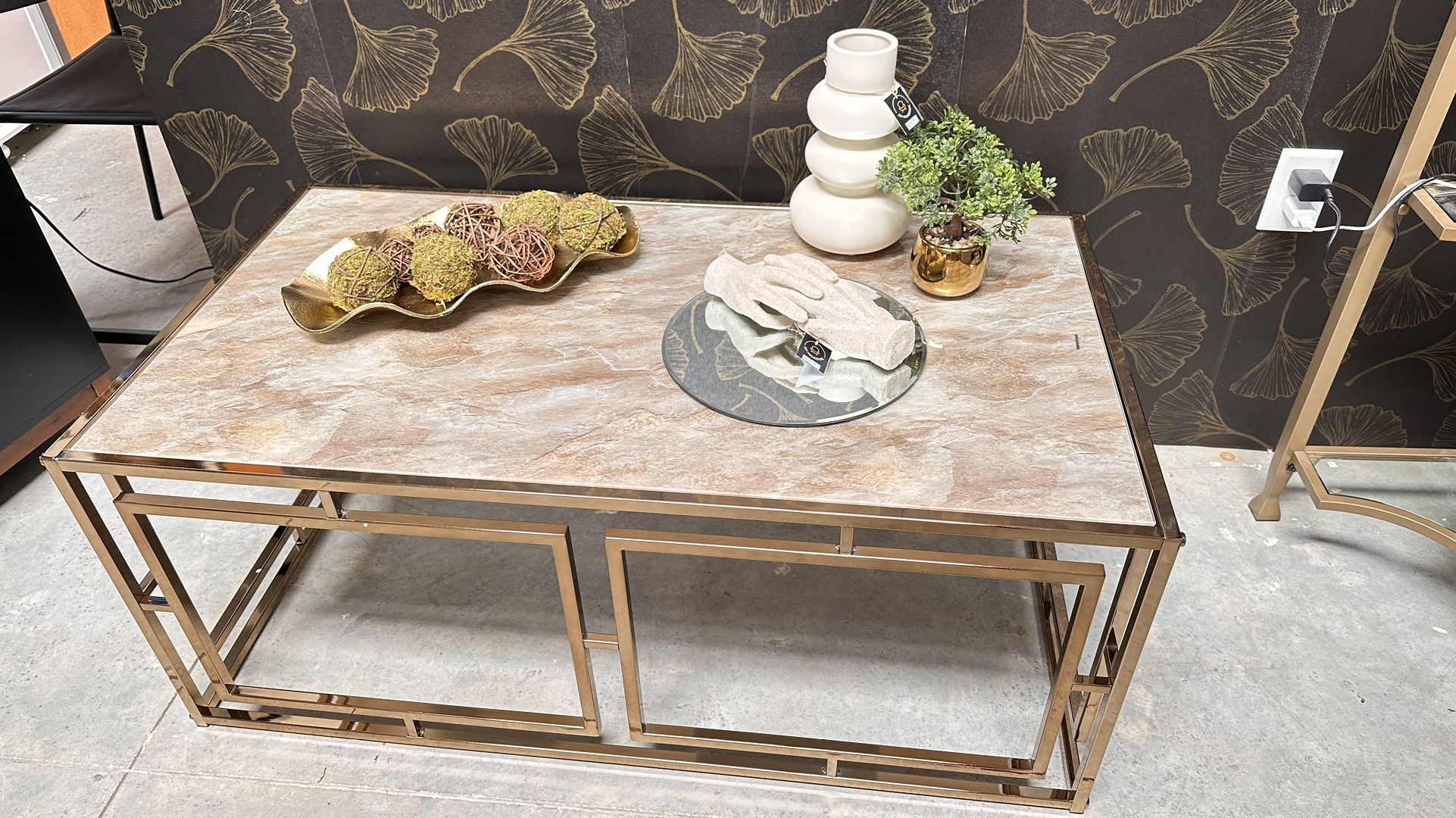 Brand New Faux Marble Top Coffee Table