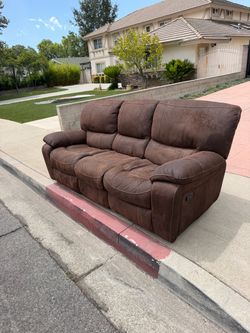 Rust colored sofa