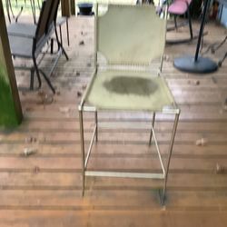 Four Metal Frame High Chair ( Leather Needs To Be Treated Again ). All Four Chairs $75